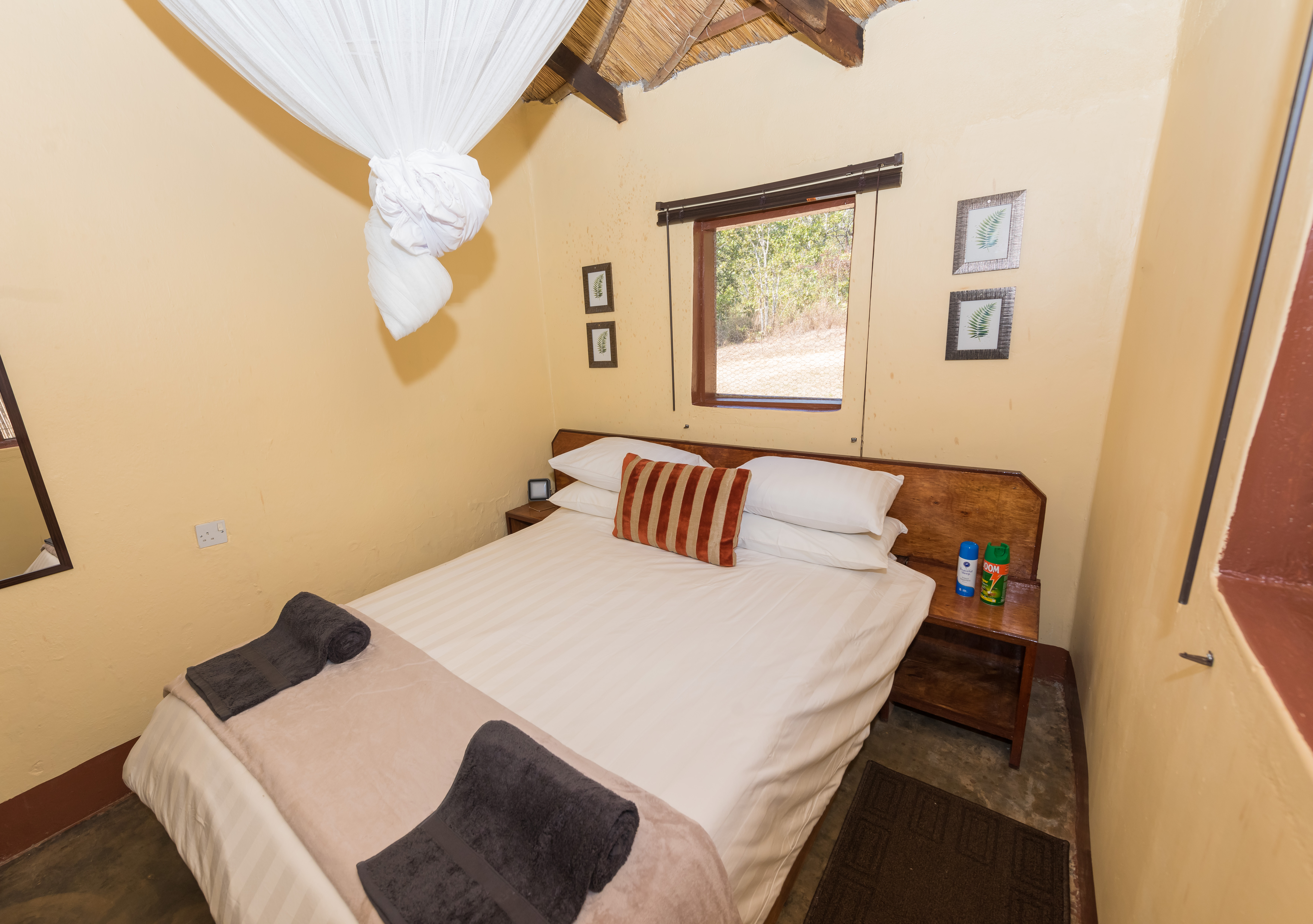 Double bed in a chalet