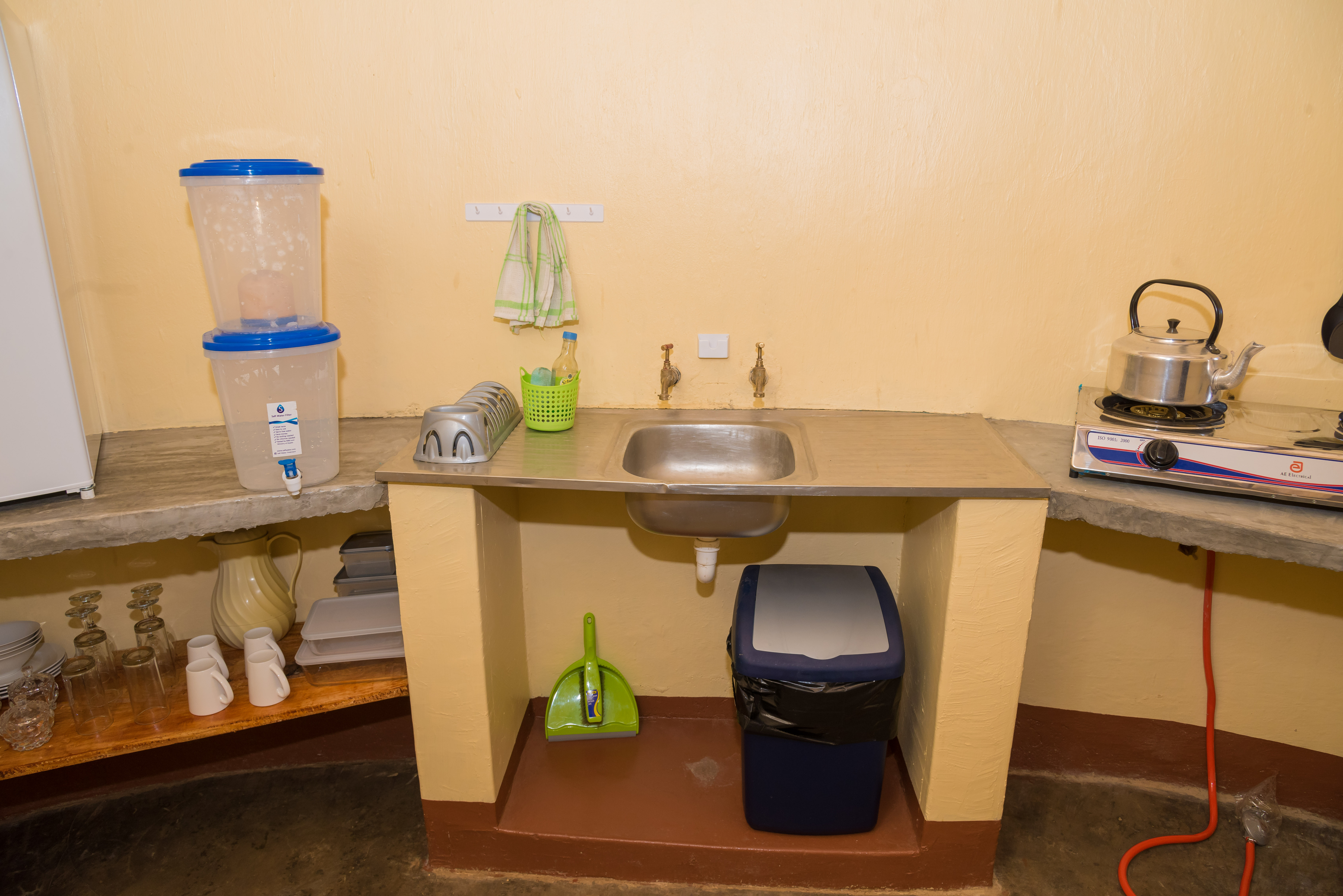 Kitchen sink area in a chalet
